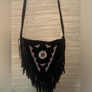 Bohemian Black Fringe Shoulder Bag